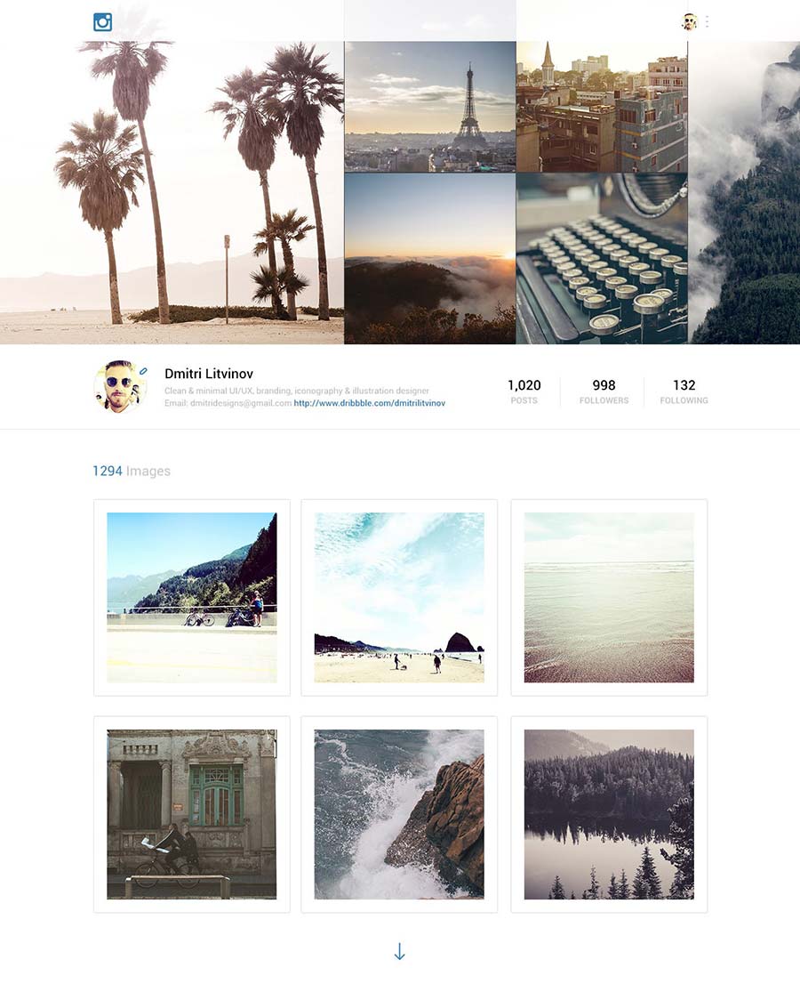 Instagram Redesign Web